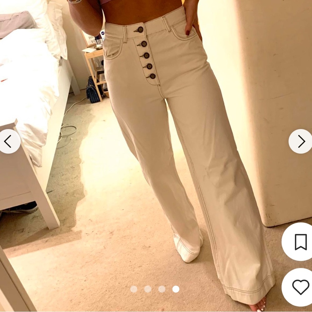 Wide Leg Cream Pants